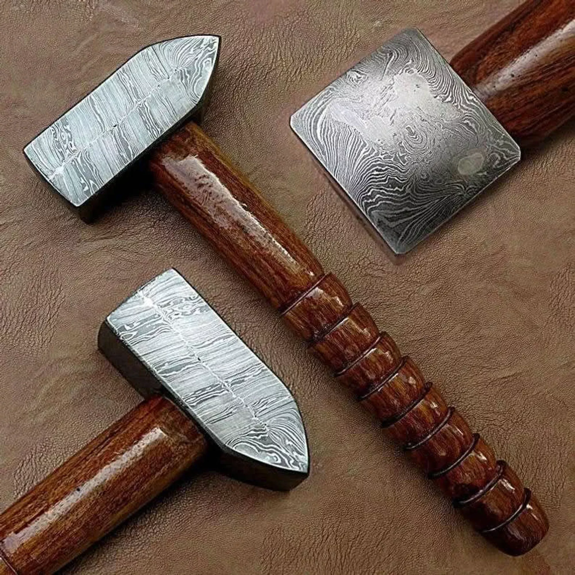 Smith’s Cross-Peen Hammer 10″ Handmade Damascus Steel Blacksmith Hammer