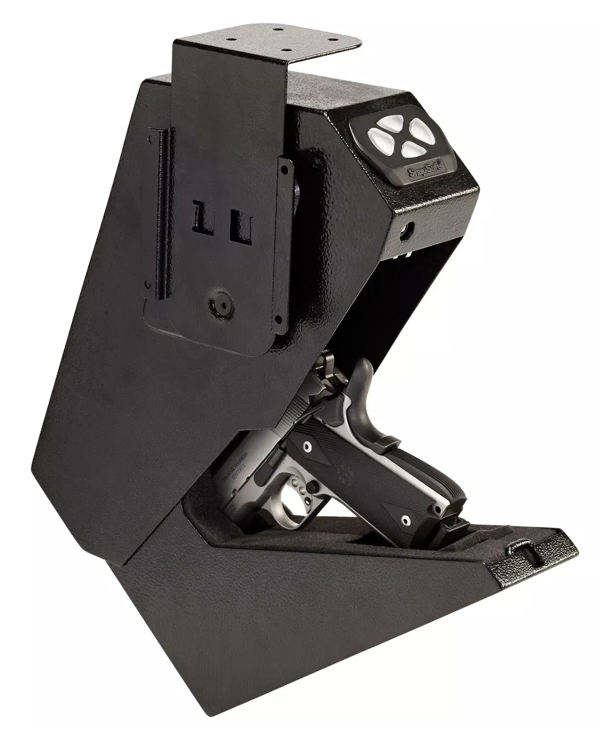 SnapSafe Drop Box Keypad Vault Keypad/Key Entry Black Steel Holds 1 Handgun 13.50 H x 7.50″ W x 3.60″ D”