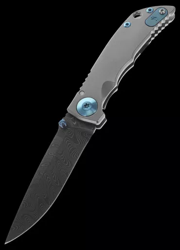 Spartan Harsey Damast Blue Ano Folding Knife