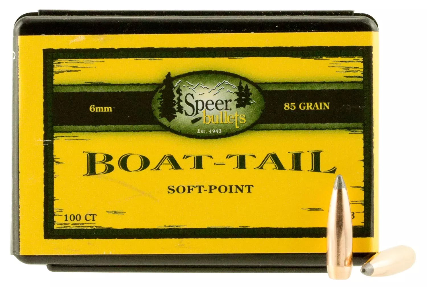 Speer Boat-Tail6mm .243 85 gr Jacketed Soft Point Boat Tail (JSPBT) 100 Per Box