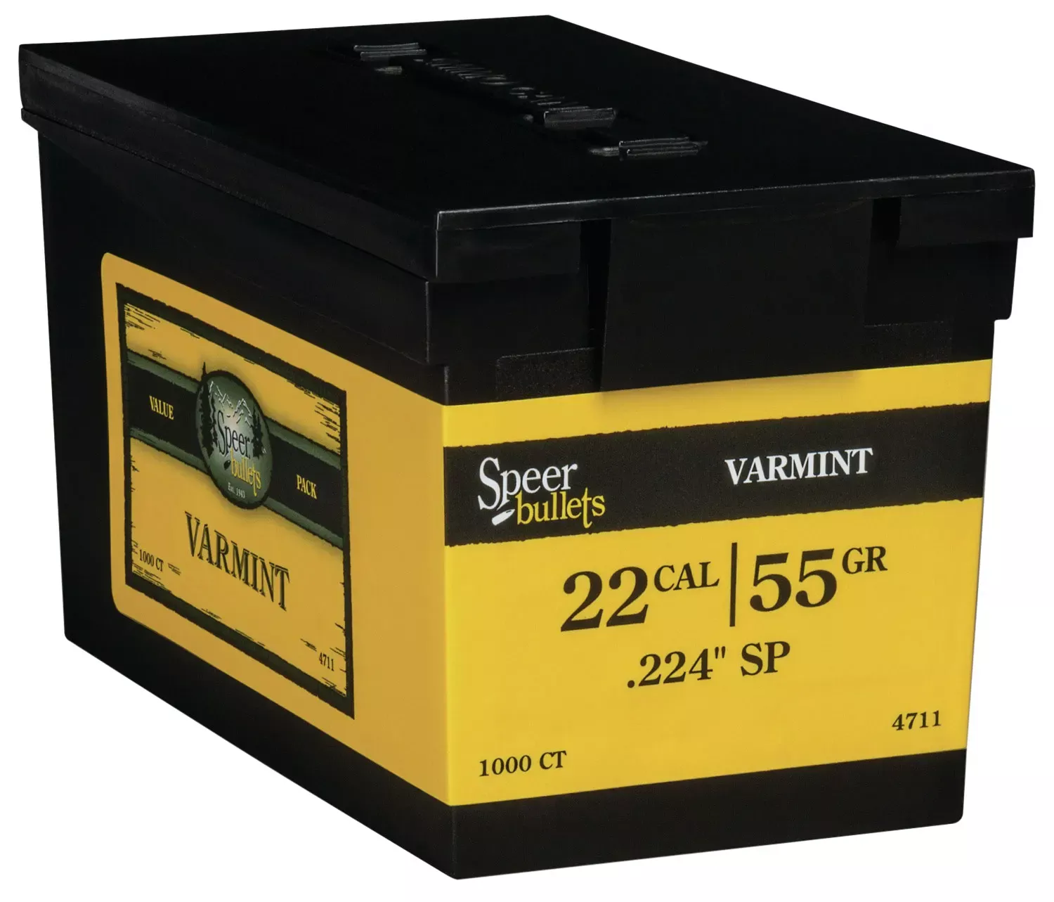 Speer Bullets Varmint Rifle 22 Caliber .224 55 GR Soft Point Value Pack 1000 Box