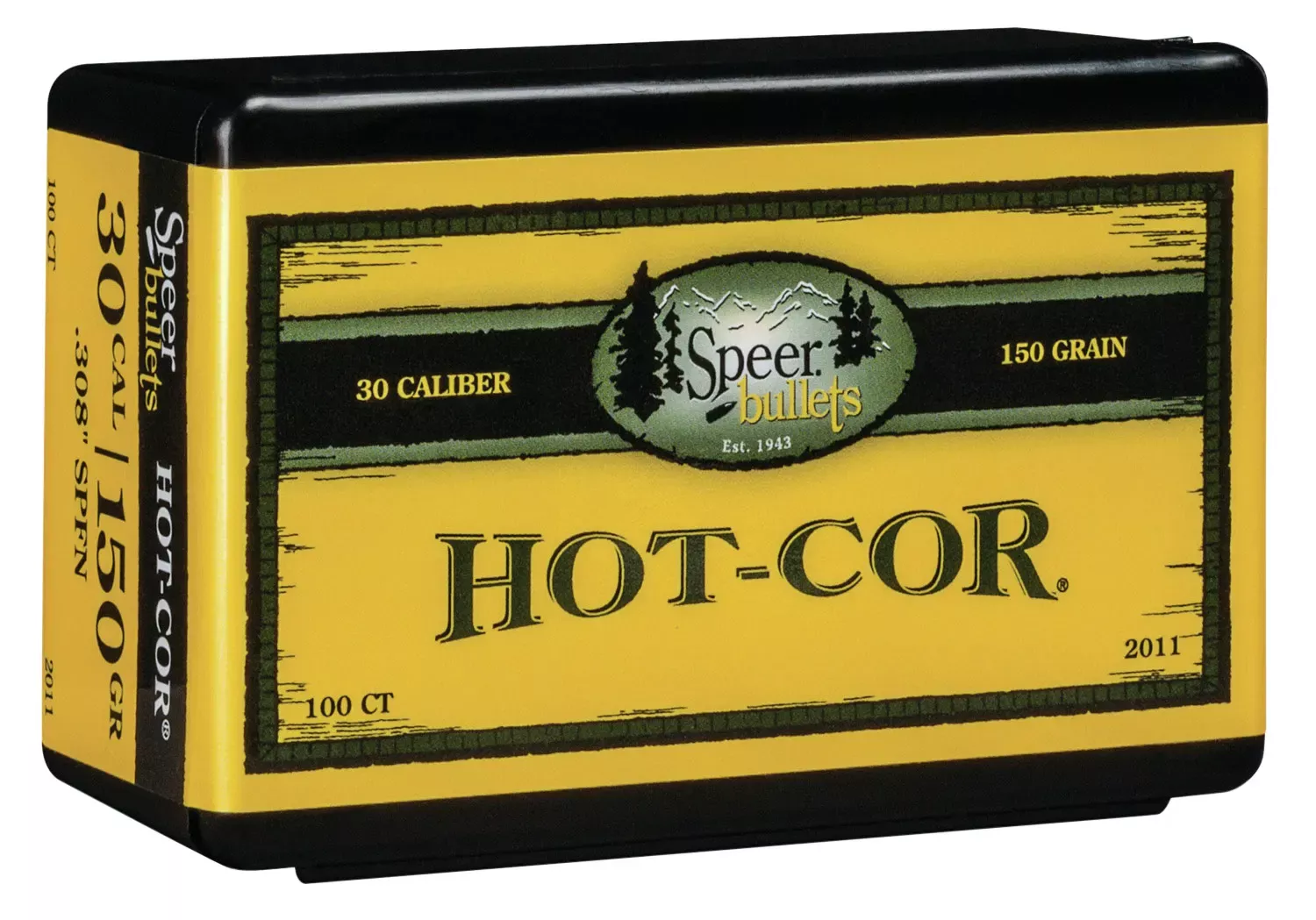 Speer Hot-Cor30 Cal .308 150 gr Soft Point Flat Nose (SPFN) 100 Per Box