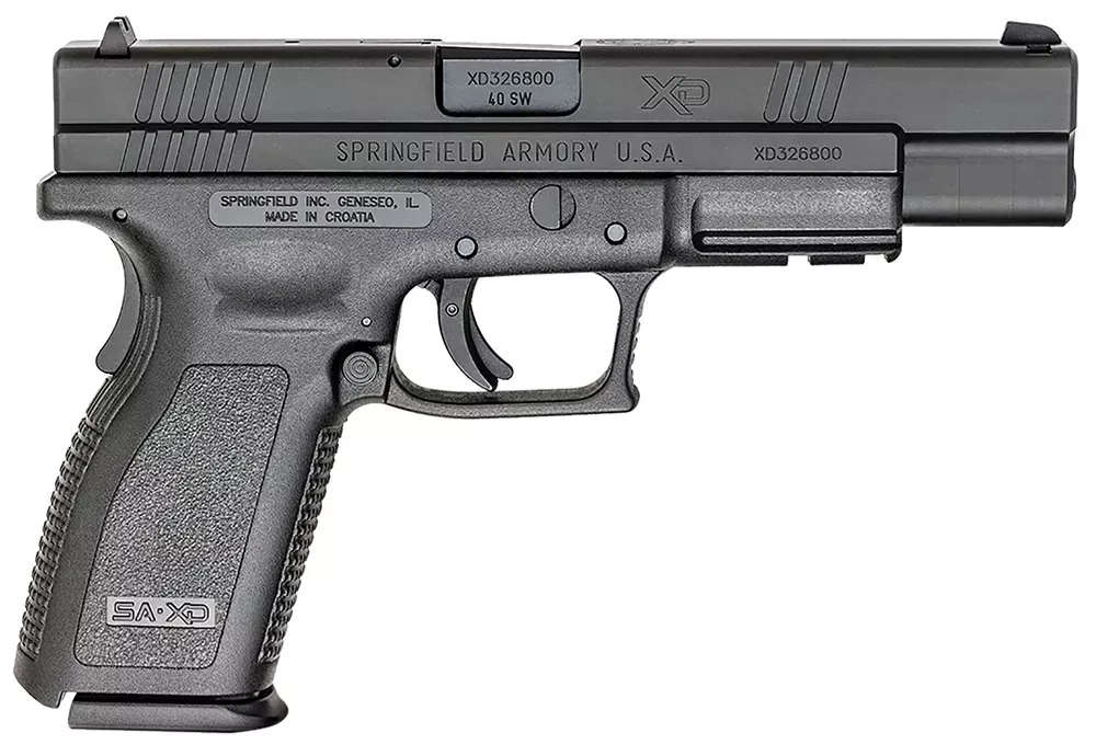 Springfield Armory XD Tactical .40S&W 10+1 5″ Steel Barrel/Slide Polymer Frame 3-Dot Sight DAO Rail Black CA Compliant XD9402