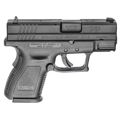 Springfield XD9 Defender Sub Compact 9MM 3" Barrel Polymer Frame Black Finish Fixed Sights 13Rd Mag