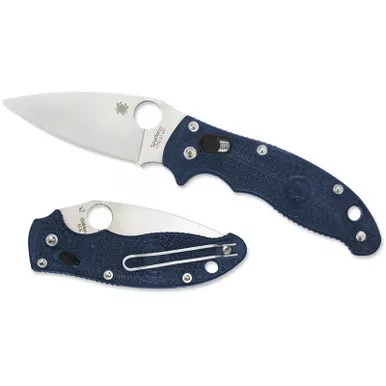 Spyderco C101PDBL2 Manix 2 Folding Knife 3.37" CPM-S110V Plain Edge Blade, Dark Blue FRCP Handle