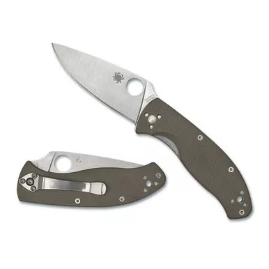 Spyderco C122GBNM4P Tenacious Brown Folding Knife 3.35" CPM M4 Plain Edge Blade, G10 Handle