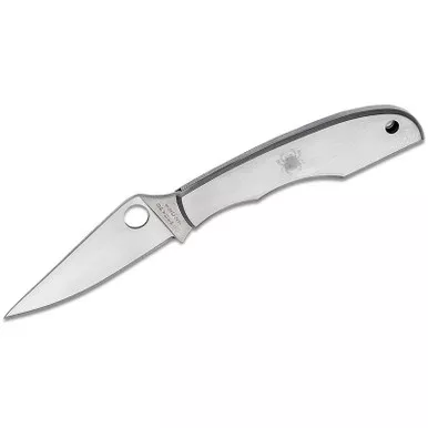 Spyderco C138P Grasshopper Folding Knife 2.27" Sandvik 12C27 Plain Edge Blade, Stainless Steel Handle