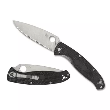 Spyderco C142PBK Resilience Lightweight Folding Knife 4.20" 8Cr13MoV Plain Edge Blade, Black FRN Handle