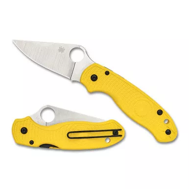 Spyderco C223PYL Para 3 Lightweight Salt Folding Knife 2.93" CPM MagnaCut Plain Edge Blade, Yellow FRN Handle