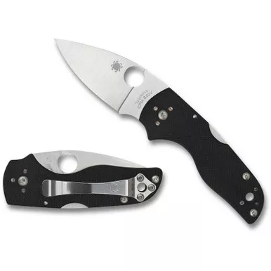 Spyderco C230MBGP Lil' Native Mid Back Lock Folding Knife 2.42" CPM-S30V Plain Edge Blade, Black G-10 Handle