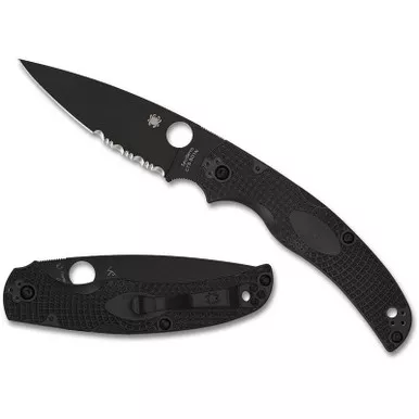 Spyderco C244PSBBK Native Chief Lightweight Folding Knife 4.02" CTS BD1N Black Combo Edge Blade, Black FRN Hanlde