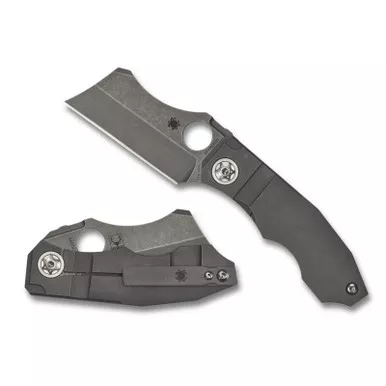 Spyderco C260TIP Stovepipe Folding Knife 2.78" CPM 20CV Plain Edge Blade, Titanium Handle