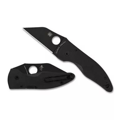Spyderco C264GPBK MicroJimbo Folding Knife 2.45" CPM S30V Black Plain Edge Blade, Black G10 Handle