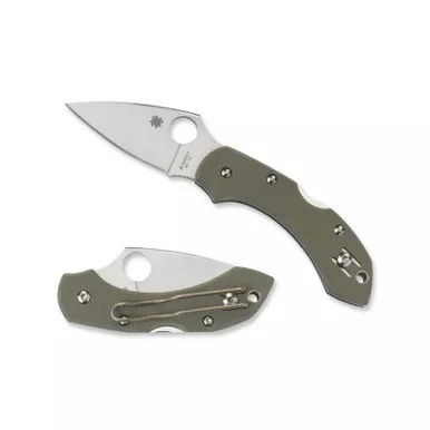 Spyderco C28GPFG Dragonfly 2 Folding Knife 2.25" VG-10 Plain Edge Blade, Foliage Green G-10 Handle