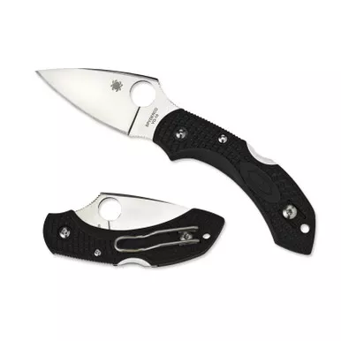 Spyderco C28PBK2 Dragonfly 2 Folding Knife 2.25" VG-10 Plain Edge Blade, Black FRN Handle