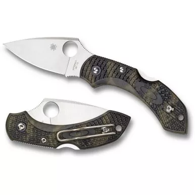 Spyderco C28ZFPGR2 Dragonfly 2 Folding Knife 2.30" VG-10 Plain Edge Blade, Zome Green FRN Handle