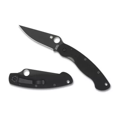 Spyderco C36GPBK Military Model Folding Knife 4.00" CPM-S30V Black Plain Edge Blade, Black G-10 Handle