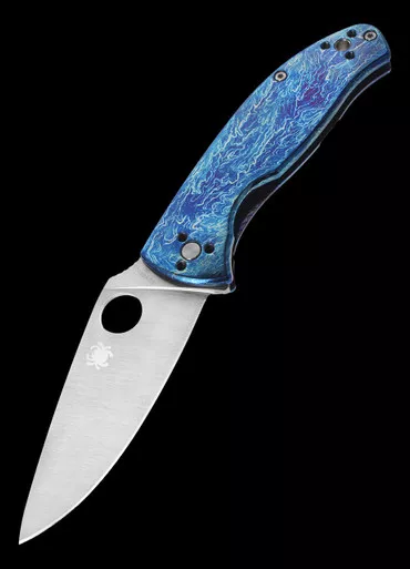 Spyderco Tenacious Blue Titanium Folding Knife