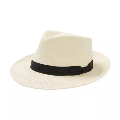 STETSON Retro Panama Fedora Natural Straw Hat (TSRTRO-292481)