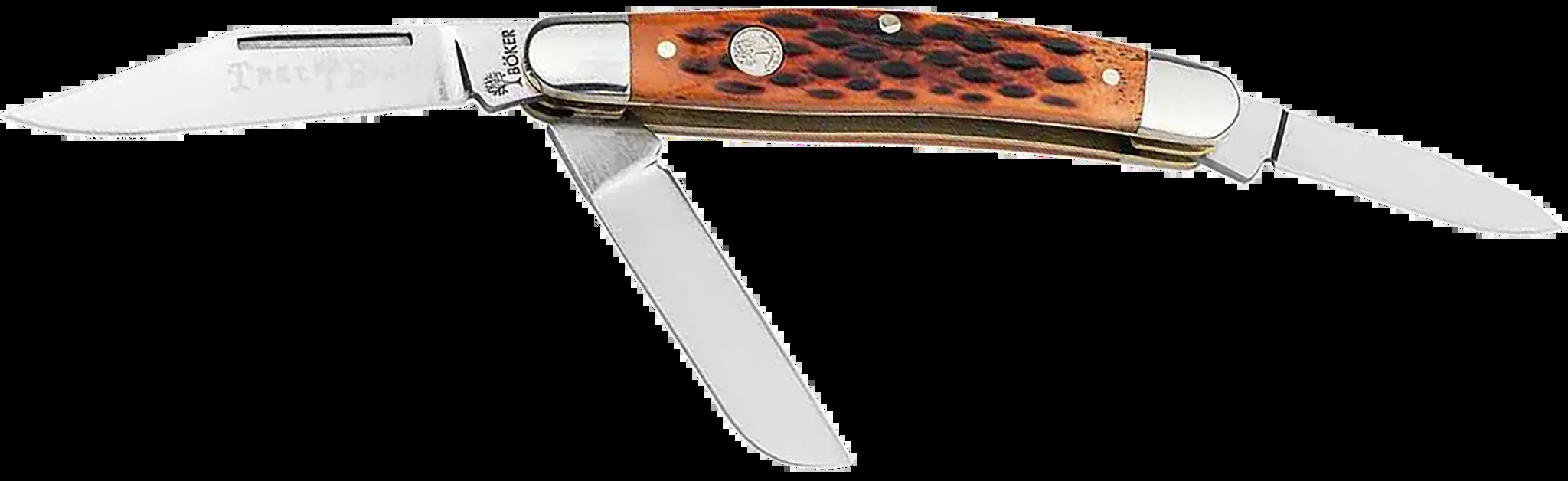 Stockman Traditional Medium Clip Point/Sheepsfoot/Spey Folding Knife – Brown