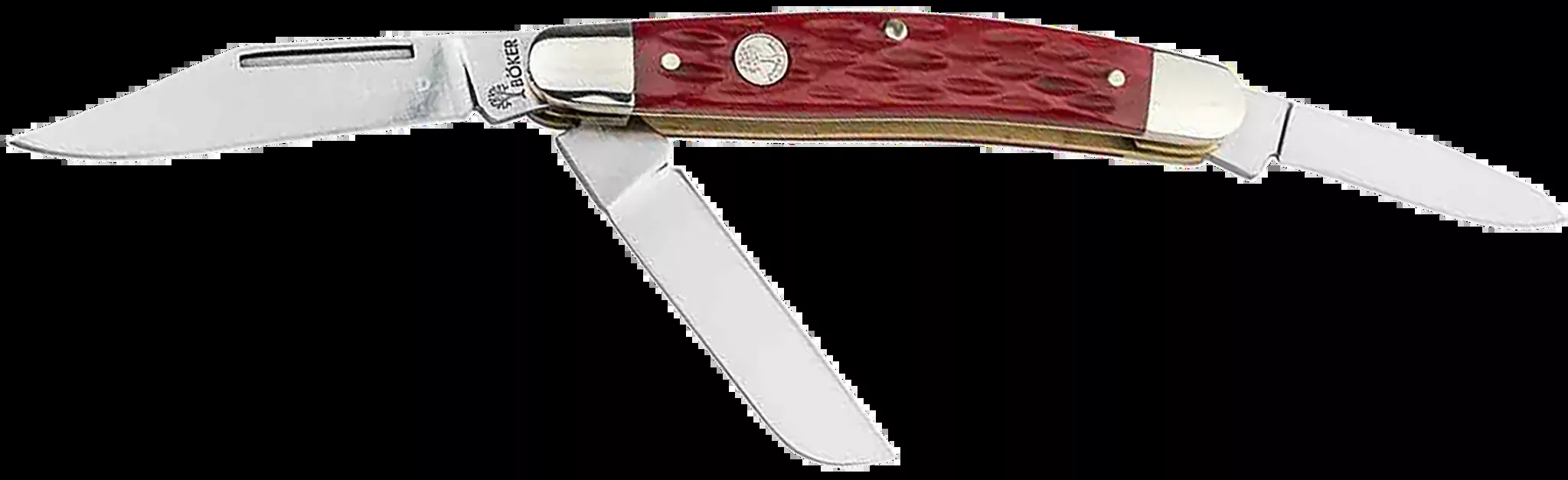 Stockman Traditional Medium Clip Point/Sheepsfoot/Spey Folding Knife – Red
