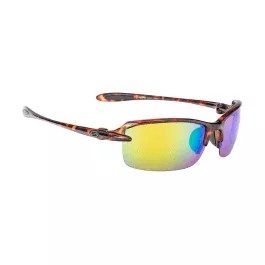 Strike King Sunglasses SK Plus - Shiny Tortoise Shell Frame - Multi Layer Green Mirror Amber Lens - Plastic
