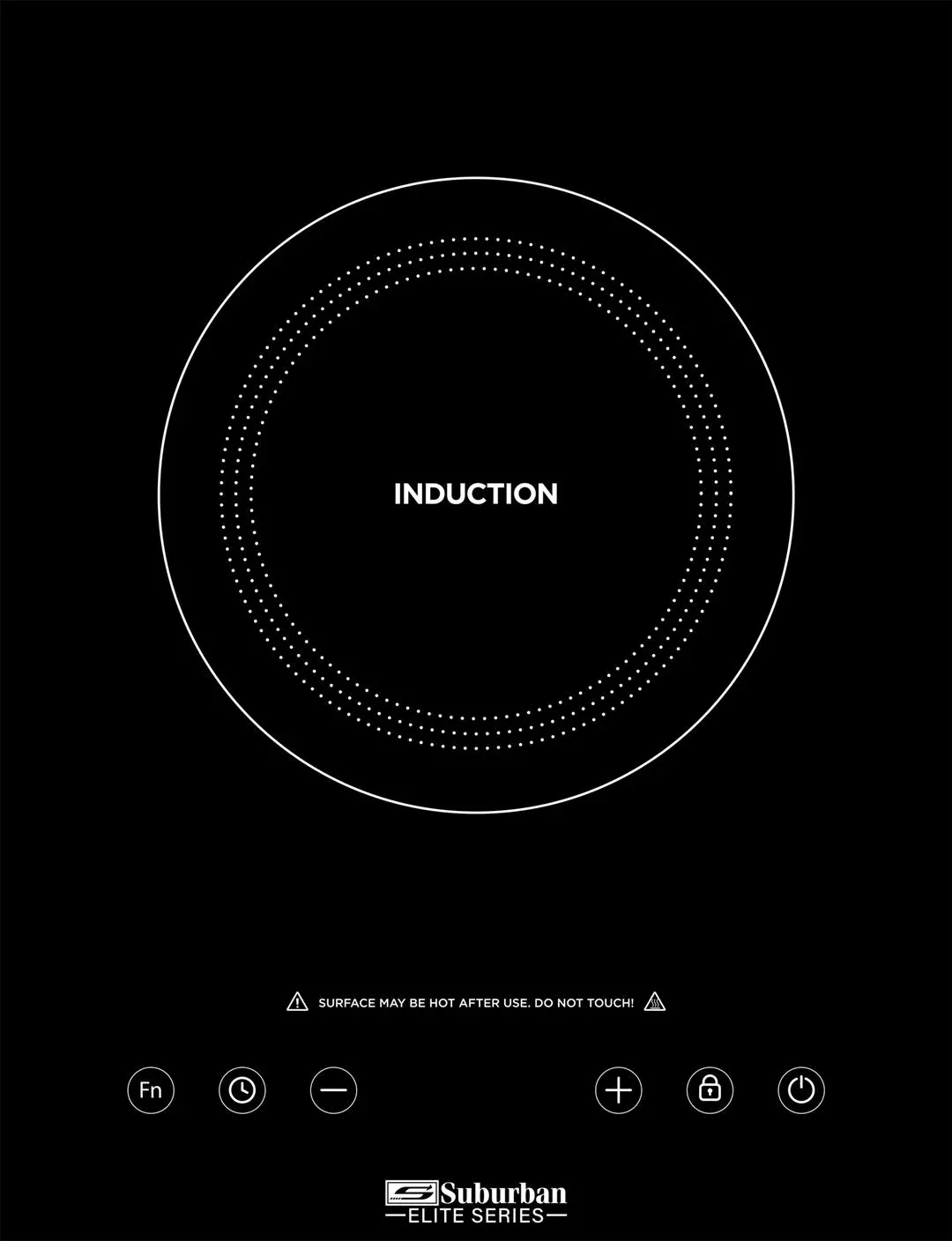 Suburban Glass Induction Single Burner Cooktop• 3308A