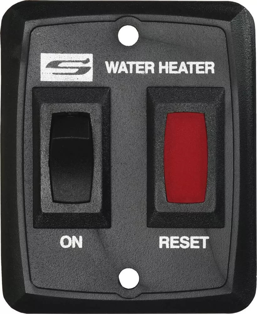 Suburban Water Heater Switch w/ Plate, Black• 234229
