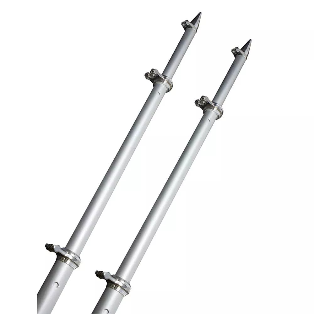TACO 18 Deluxe Outrigger Poles w/Rollers – Silver/Silver