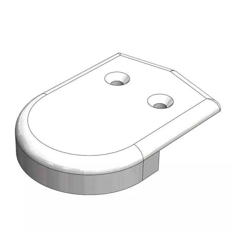 TACO 2 Rub Rail End Cap – White