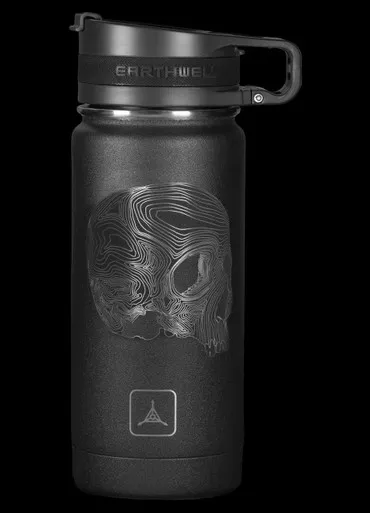 TAD Earthwell Roaster Black Topo Skull - 16oz