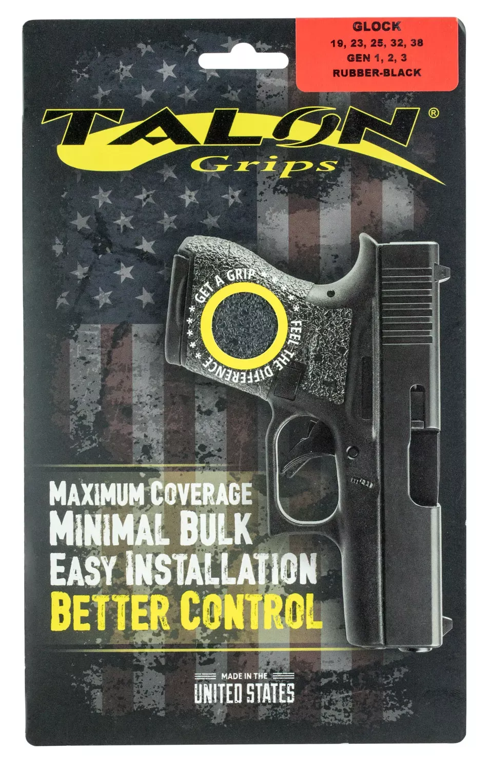 Talon Grips Adhesive Grip Textured Black Rubber