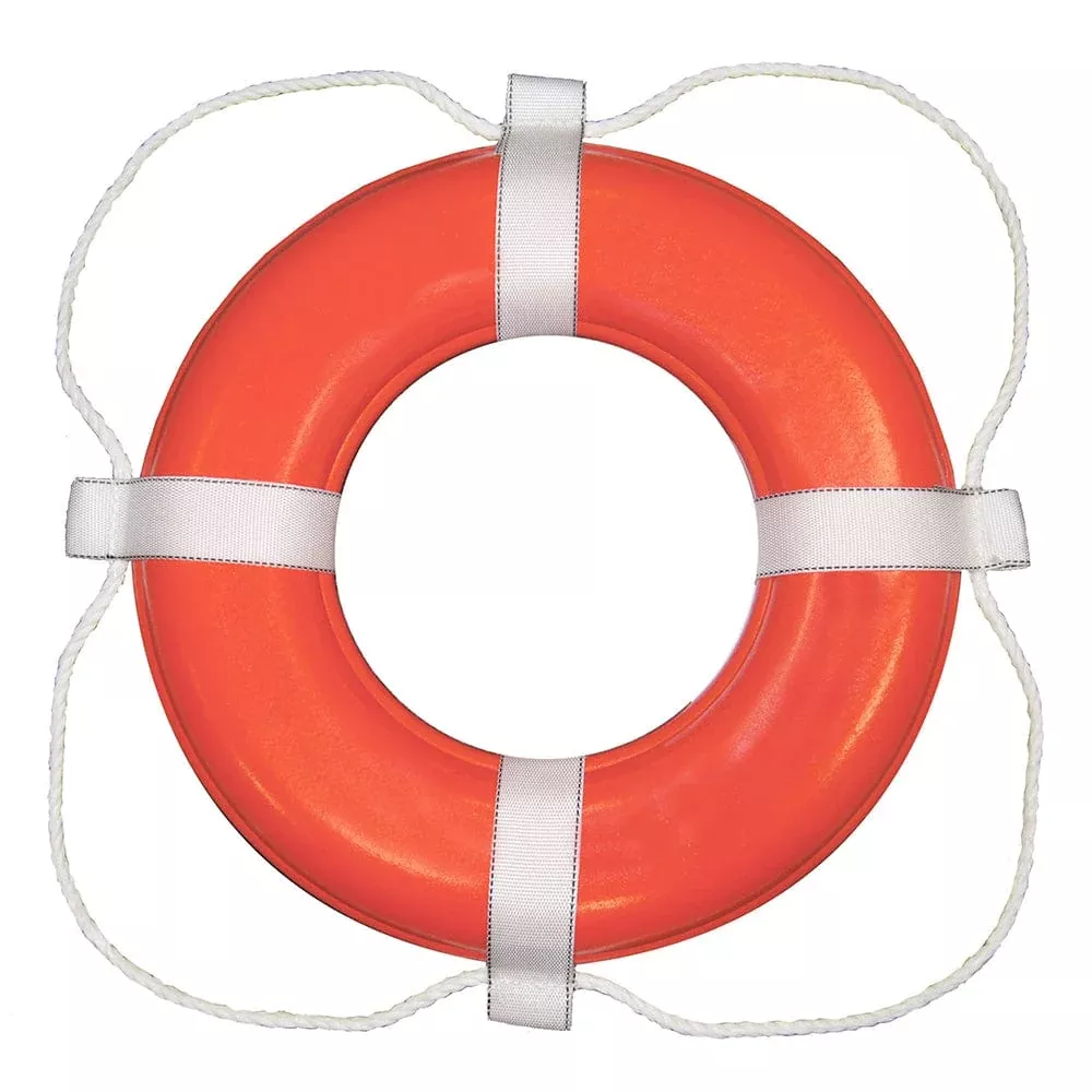 Taylor Made Foam Ring Buoy – 20″ – Orange w/White Grab Line