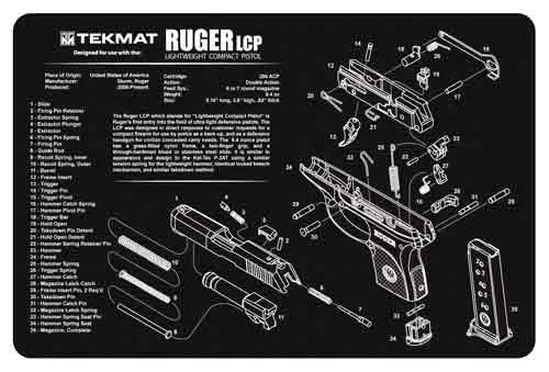 Tekmat Armorers Bench Mat – 11″x17″ Ruger Lcp Pistol