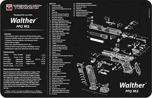 Tekmat Armorers Bench Mat – 11″x17″ Walther Ppqm2 Pistol