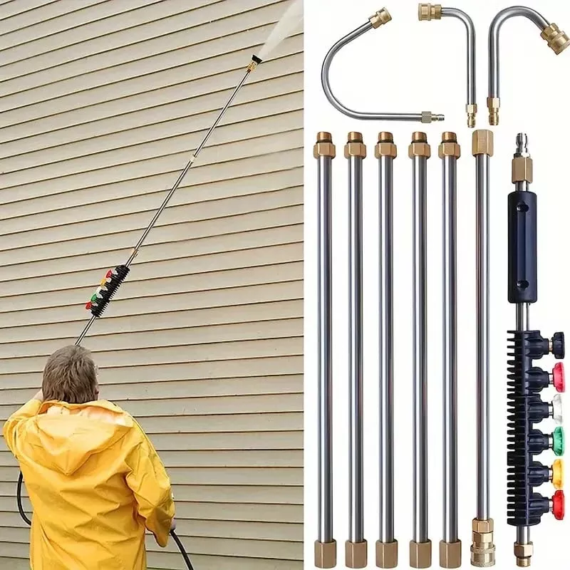 Telescoping Pressure Washer Wand 24ft 4000 PSI Gutter Cleaning Kit