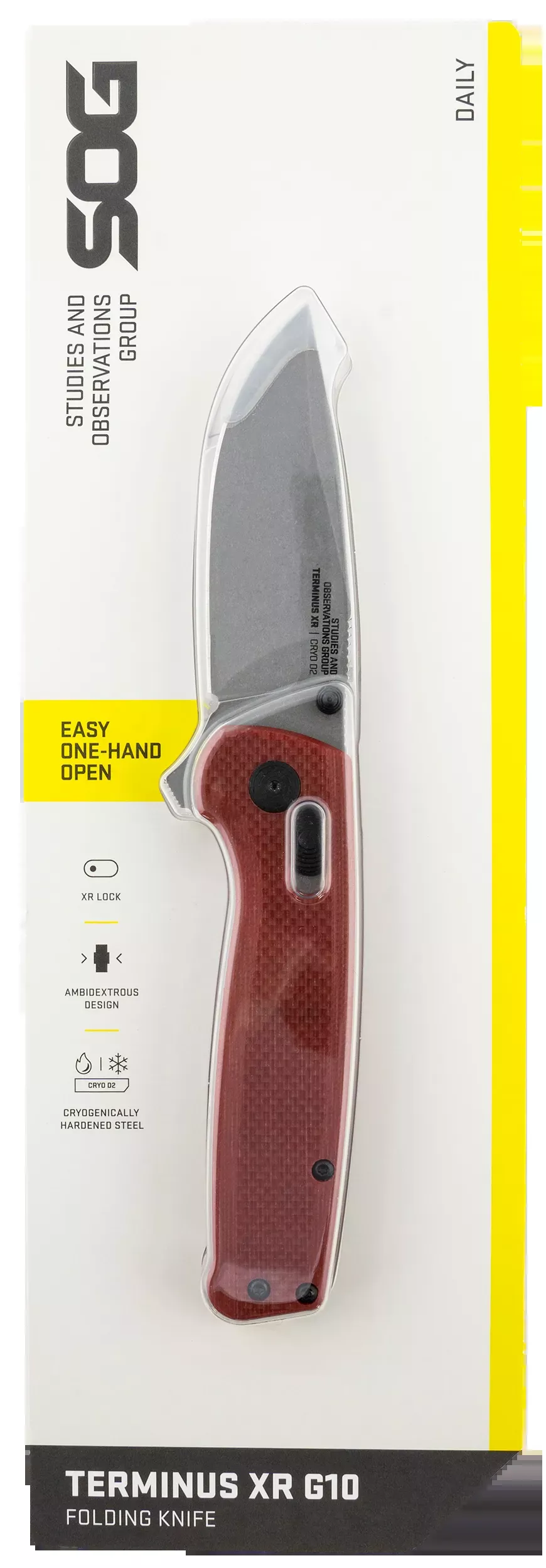 Terminus XR 2.95″ Clip Point Folding Knife -Crimson