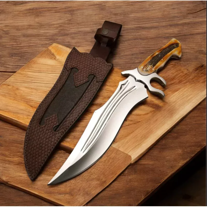 Texan Best Bowie Knife16 J2 Steel Blade with Camel Bone Handle & Leather Case | Fall Hunting Edition