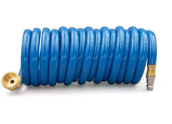Thetford 15′ Blue Coil Shower Hose with Quick Disconnect• 94191