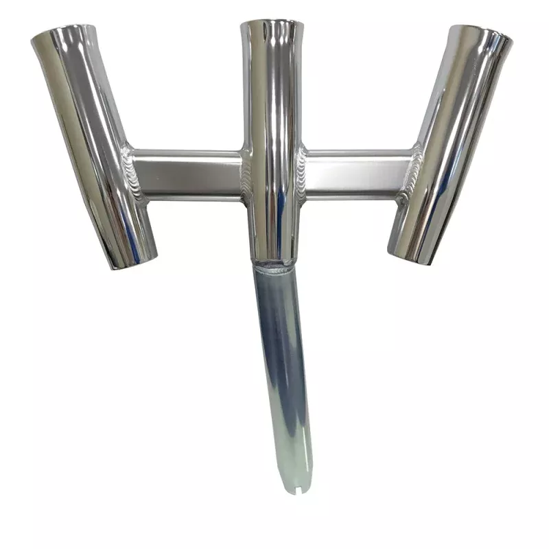 Tigress GS Trident Rod Holder – Bent Butt – Polished Aluminum