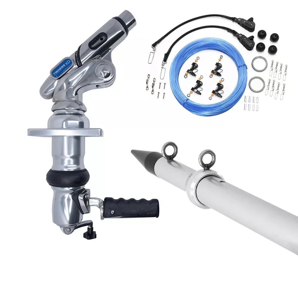 Tigress XD Crank Top Mount System – 18 – Silver Outriggers Pro Series Double Rigging Kit
