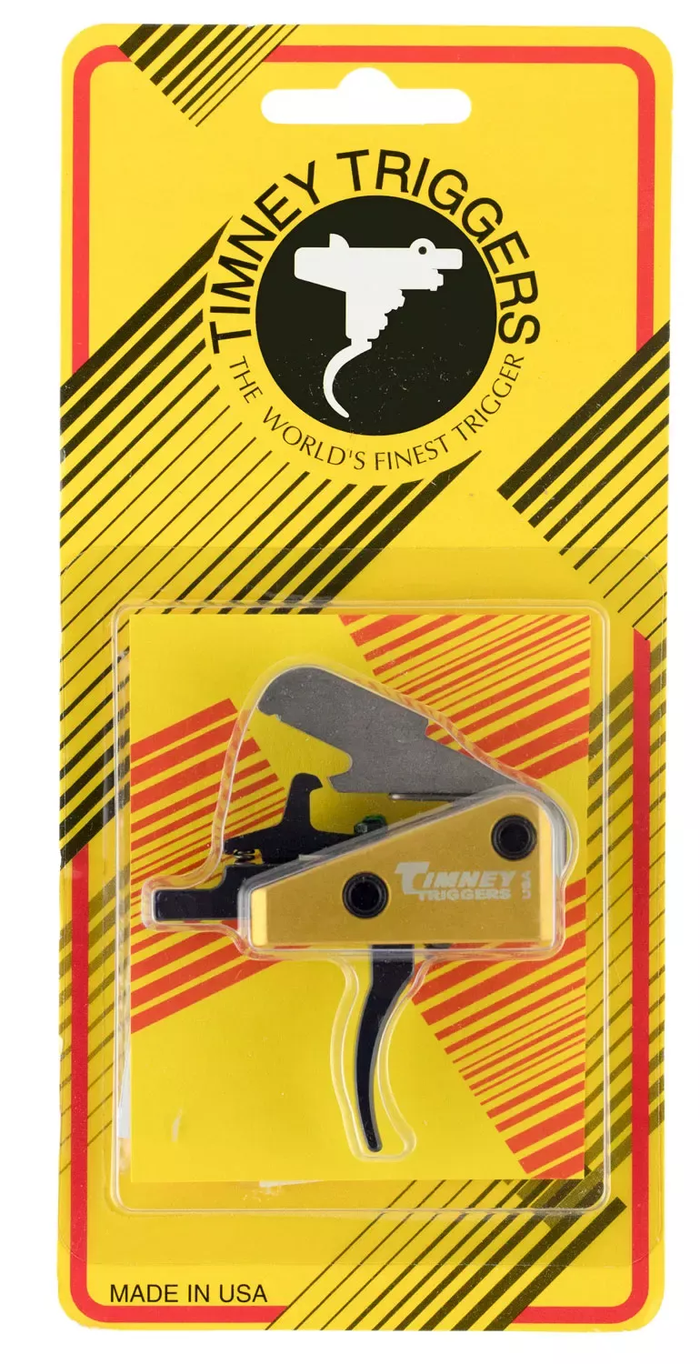 Timney Triggers Competition TriggerSingle-Stage Curved Trigger with 3 lbs Draw Weight & Black/Gold Finish for AR-15