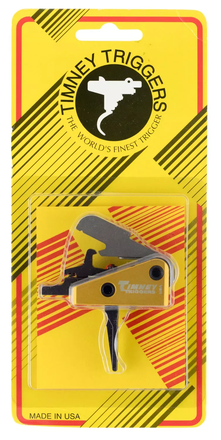 Timney Triggers Competition TriggerSingle-Stage Straight Trigger with 3 lbs Draw Weight & Black/Gold Finish for AR-15