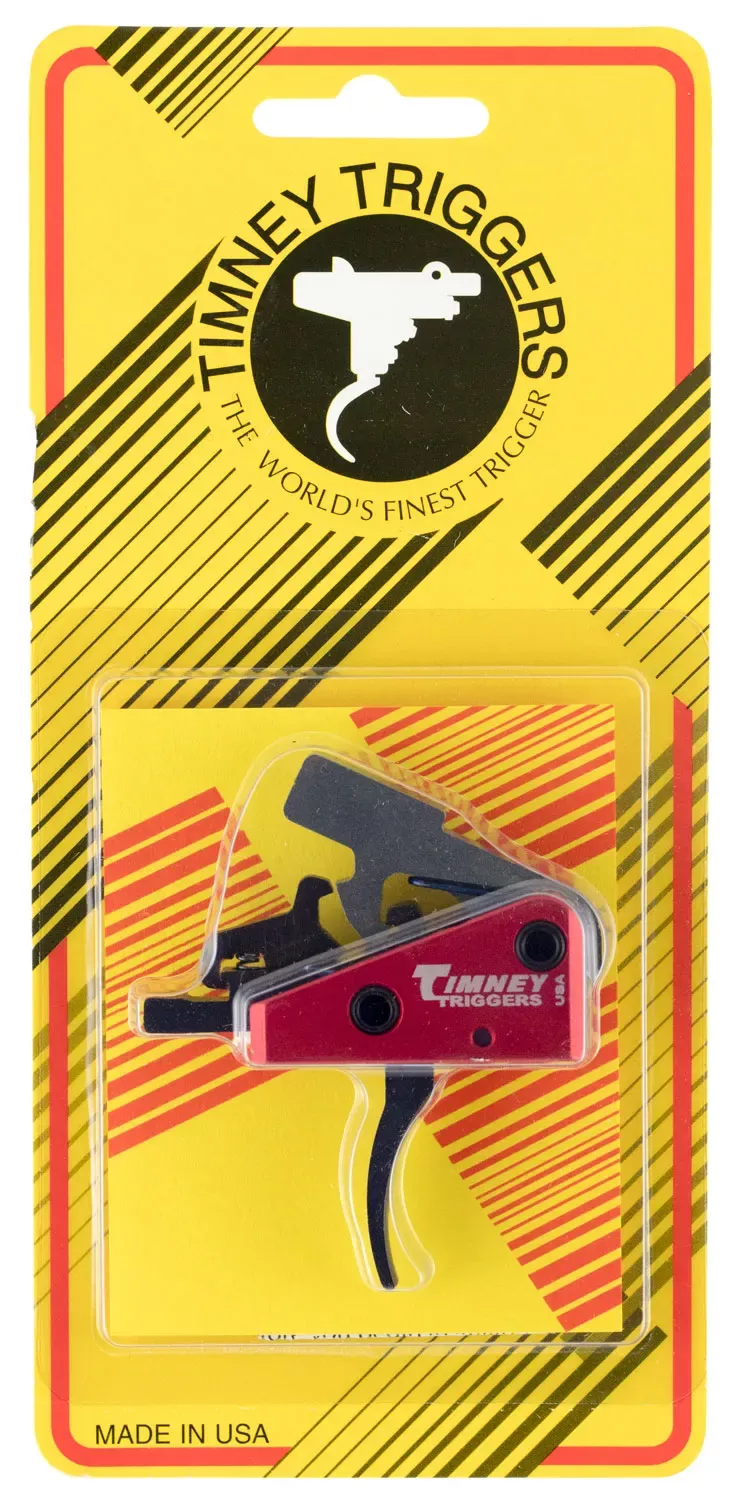 Timney Triggers Targa Short TriggerTwo-Stage Curved Trigger with 2 lbs Draw Weight & Black/Red Finish for AR-Platform