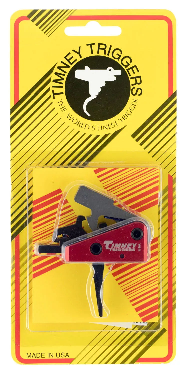 Timney Triggers Targa Short TriggerTwo-Stage Straight Trigger with 2 lbs Draw Weight & Black/Red Finish for AR-Platform