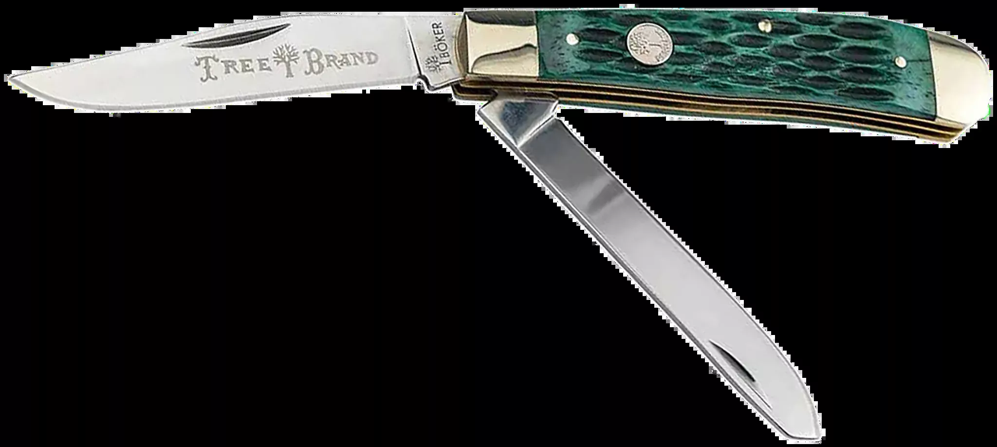 Trapper 2.0 Clip Point/Spey Plain Folding Knife – Green