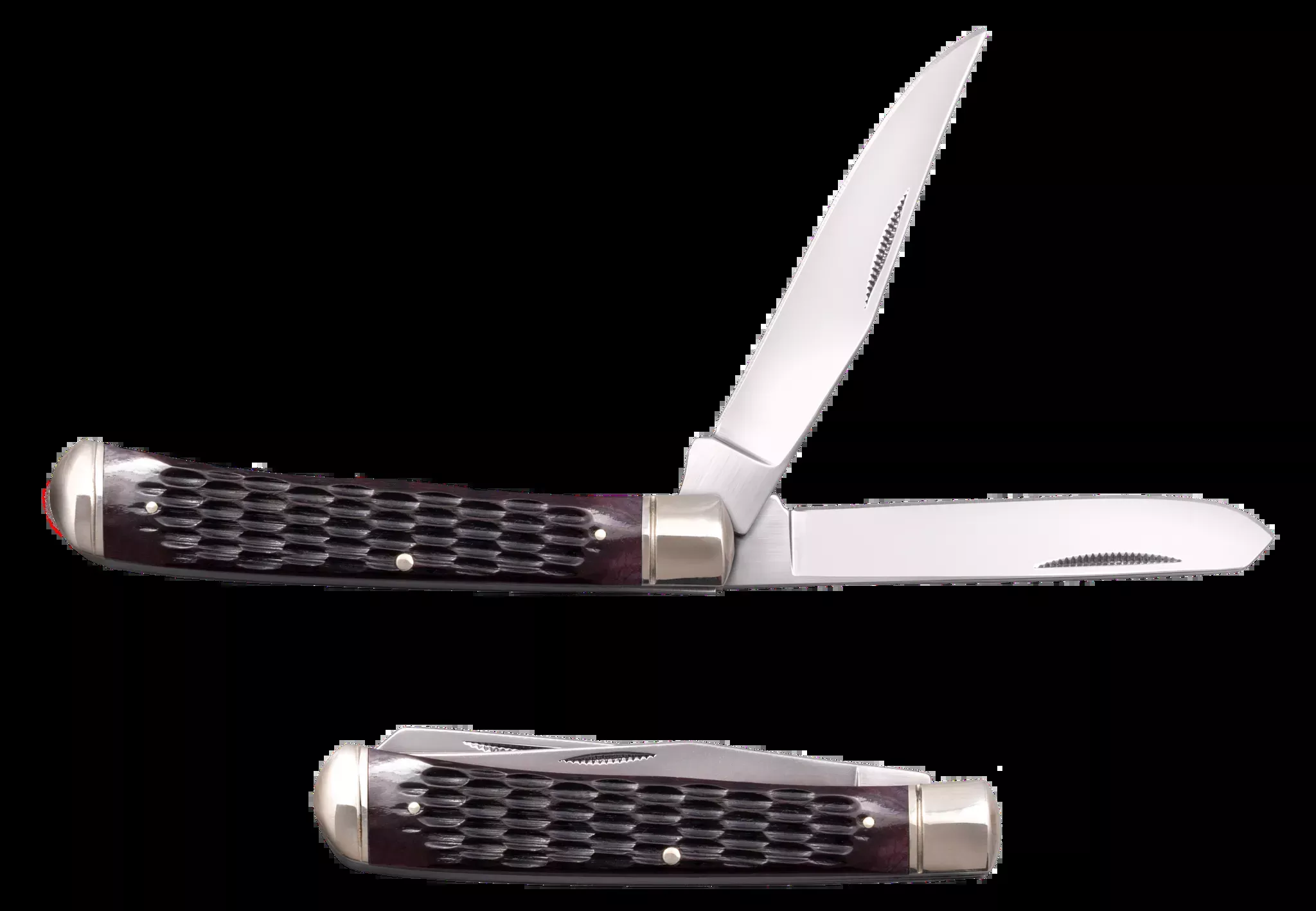 Trapper 3" Folding Clip/Spey Plain Blade Knife - Brown