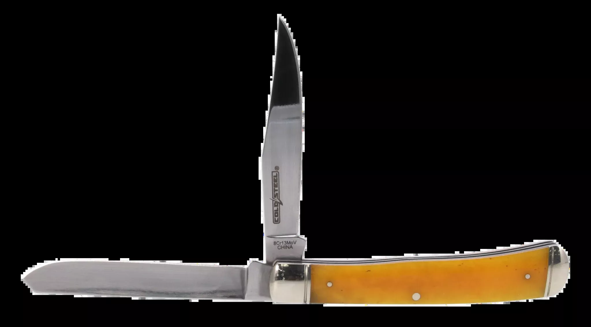 Trapper 3" Folding Clip/Spey Plain Blade Knife - Yellow