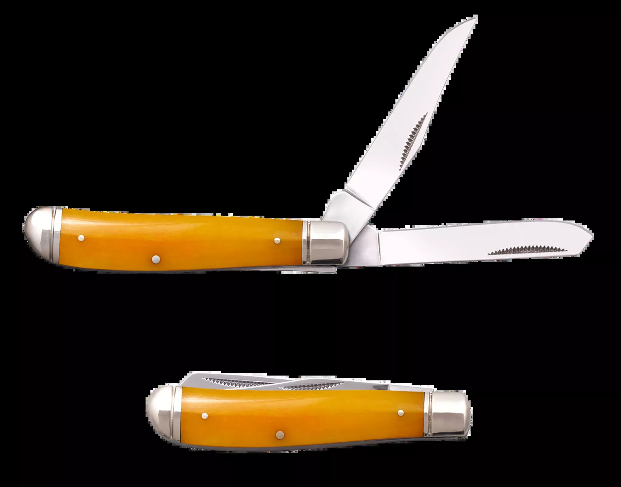 Trapper Mini 2.60"/2.70" Folding Clip/Spey Plain Blade Knife - Yellow