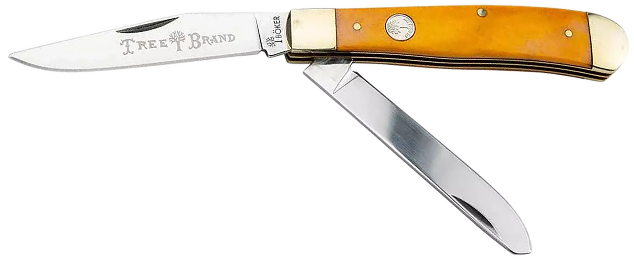 Trapper Traditional Clip Point/Spey Plain Folding Knife - Smooth Yellow Bone